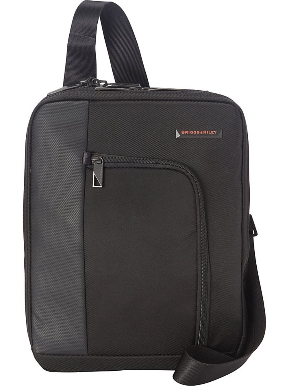 Briggs & Riley Black Men's Vertical Travel Messenger Sling Bag